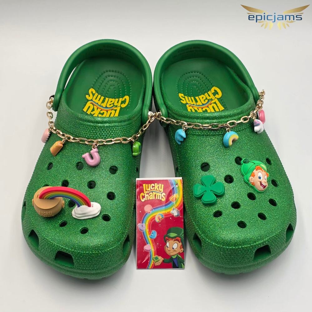 CROCS x Lucky Charms Green Classic Clogs Men's size 11 New